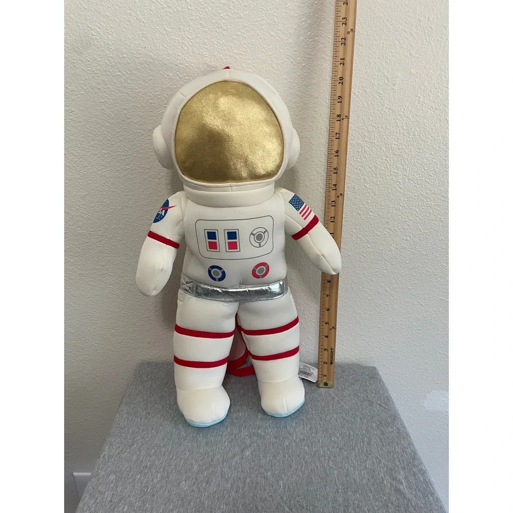 NASA Astronaut Plush Backpack Kids White Gold‎ Spaceman 21in Adventure Planet